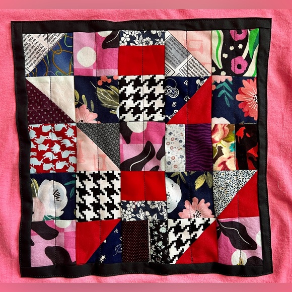 Neon Pink Bright Patchwork Crop Tee - Picture 6 of 16